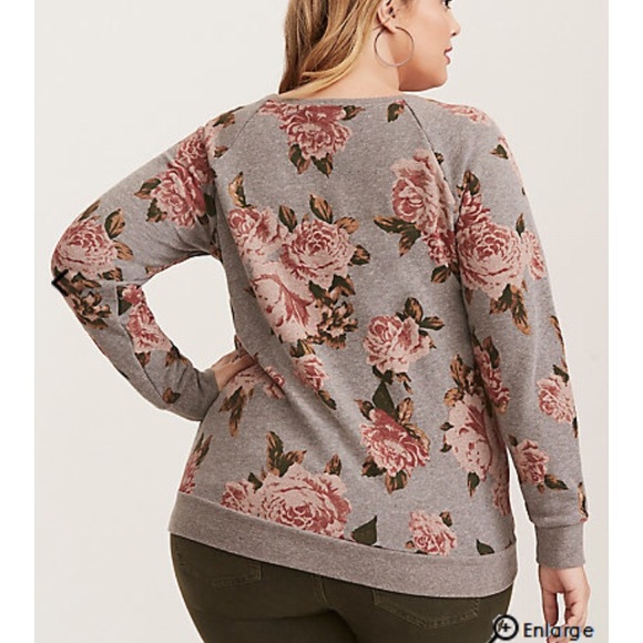 Torrid Floral Sweatshirt - Picture 5 of 7